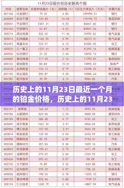 历史上的11月23日铂金价格深度解析,市场动态、竞品对比及走势预测