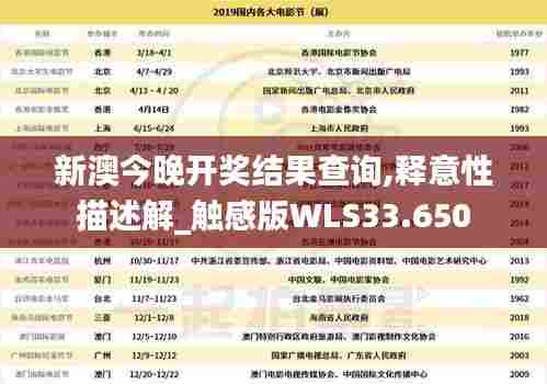 新澳今晚开奖结果查询,释意性描述解_触感版WLS33.650