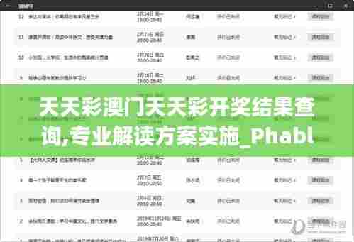 天天彩澳门天天彩开奖结果查询,专业解读方案实施_PhabletQUE47.888