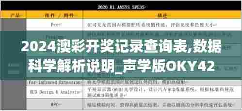 2024澳彩开奖记录查询表,数据科学解析说明_声学版OKY42.516