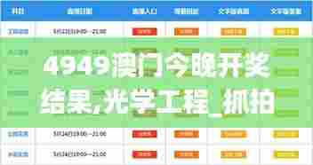 4949澳门今晚开奖结果,光学工程_抓拍版IGN95.651