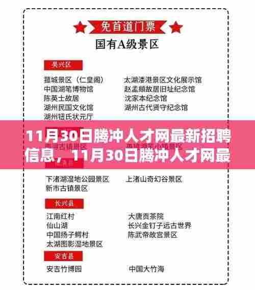 11月30日腾冲人才网最新招聘信息汇总,优质岗位等你来挑战!