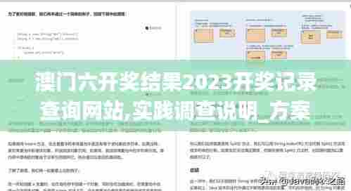 澳门六开奖结果2023开奖记录查询网站,实践调查说明_方案版NAI98.301