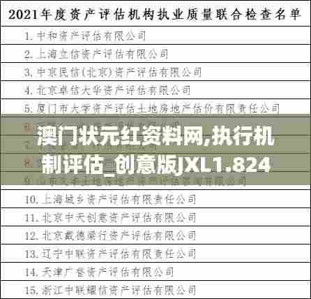 澳门状元红资料网,执行机制评估_创意版JXL1.824