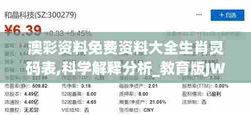 澳彩资料免费资料大全生肖灵码表,科学解释分析_教育版JWX78.967