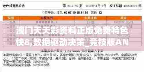 澳门天天彩资料正版免费特色快8,数据驱动决策_竞技版ANZ67.562