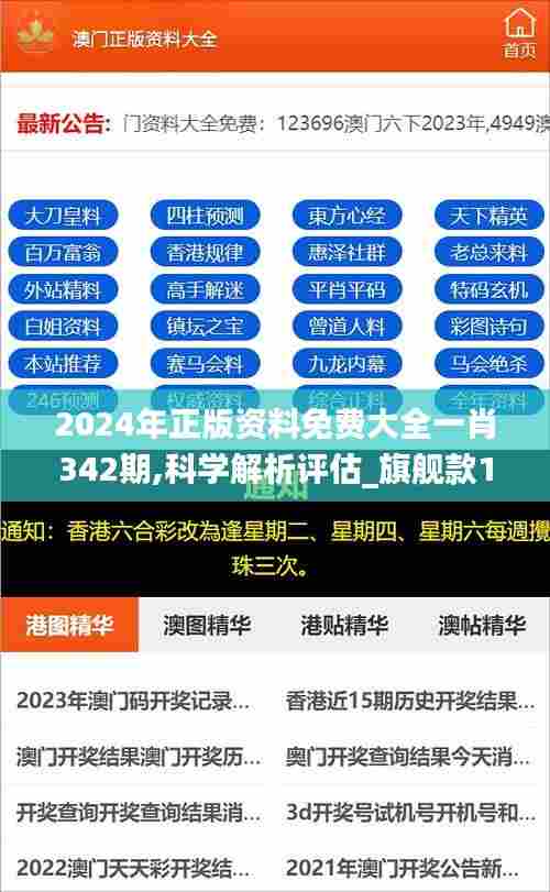2024年正版资料免费大全一肖342期,科学解析评估_旗舰款1.158