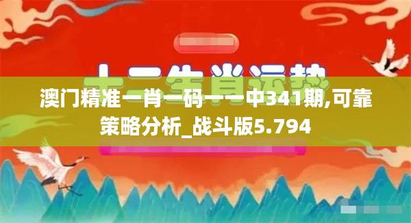 澳门精准一肖一码一一中341期,可靠策略分析_战斗版5.794