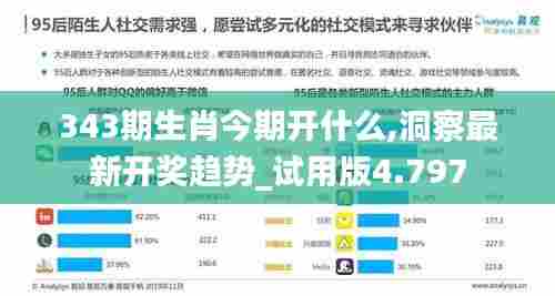 343期生肖今期开什么,洞察最新开奖趋势_试用版4.797