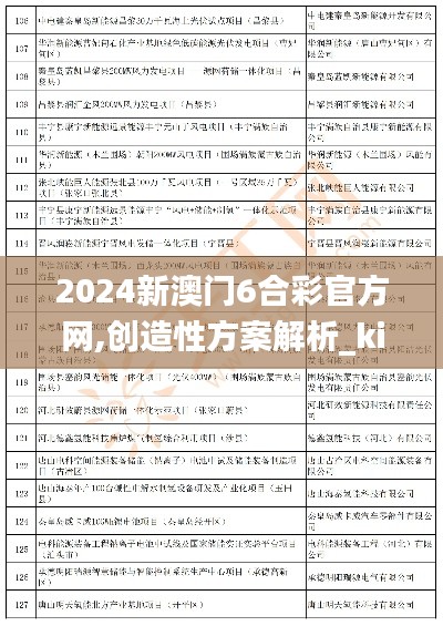 2024新澳门6合彩官方网,创造性方案解析_kit8.639