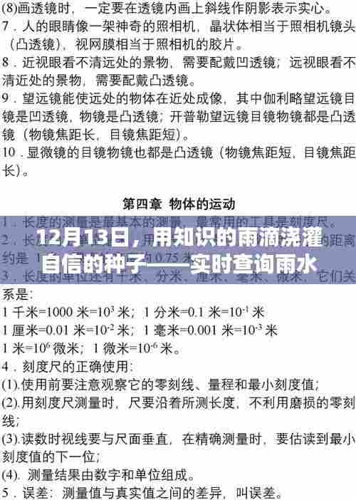 12月13日，以知识之雨滋养自信种子，实时雨水查询助力个人成长