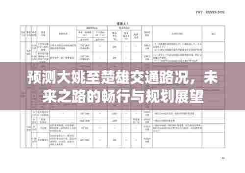 大姚至楚雄交通路况预测,未来道路畅行规划与展望