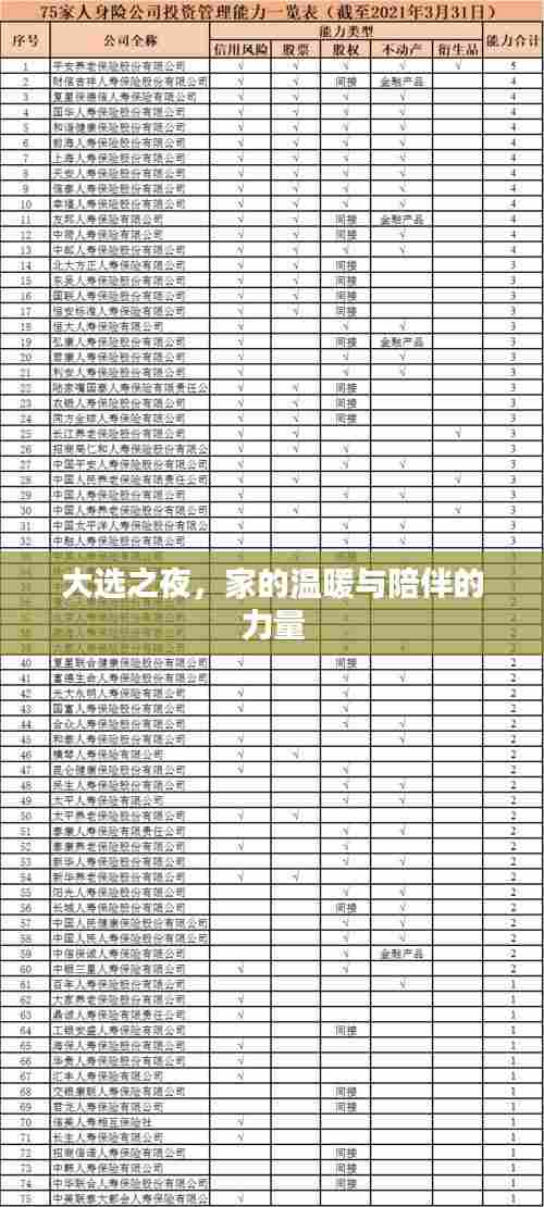 大选之夜,家的温馨与陪伴的力量