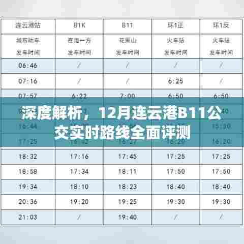 深度解析,连云港B11公交实时路线全面评测报告(附深度分析)