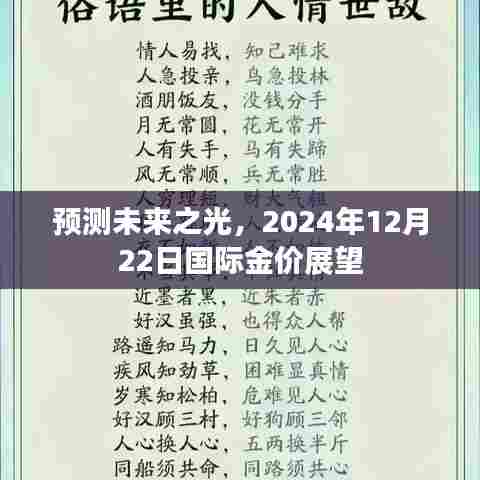 2024年12月22日国际金价展望,预测未来金价走势