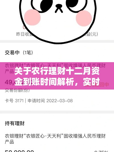 农行十二月理财资金到账时间解析,实时到账还是存在延迟?