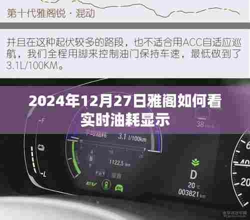 雅阁实时油耗查看方法(附日期,2024年12月)