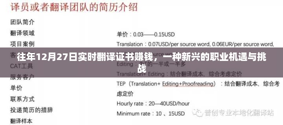 实时翻译证书赚钱,新兴职业机遇与挑战