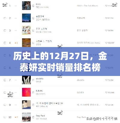 金泰妍实时销量排名榜,历史回顾与今日动态