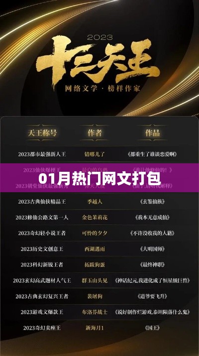 『01月热门网文大放送』