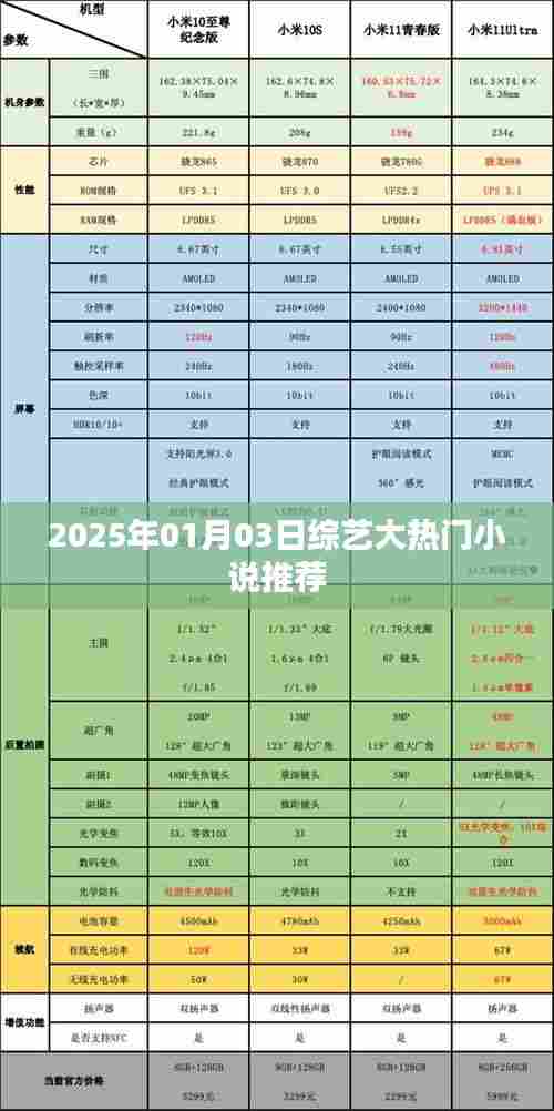 综艺大热门，最新小说推荐榜（日期标注）