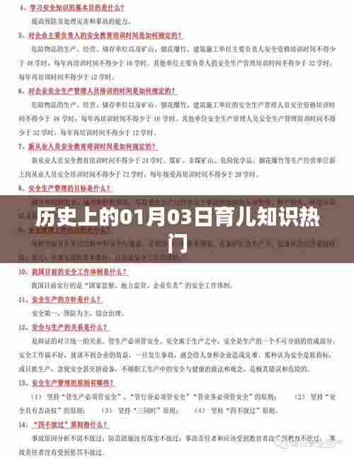 历史上的育儿知识热点,1月3日必读资讯