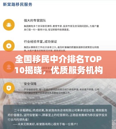 全国移民中介排名TOP10揭晓,优质服务机构一览