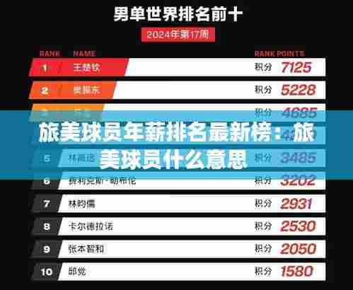 旅美球员年薪排名最新榜:旅美球员什么意思