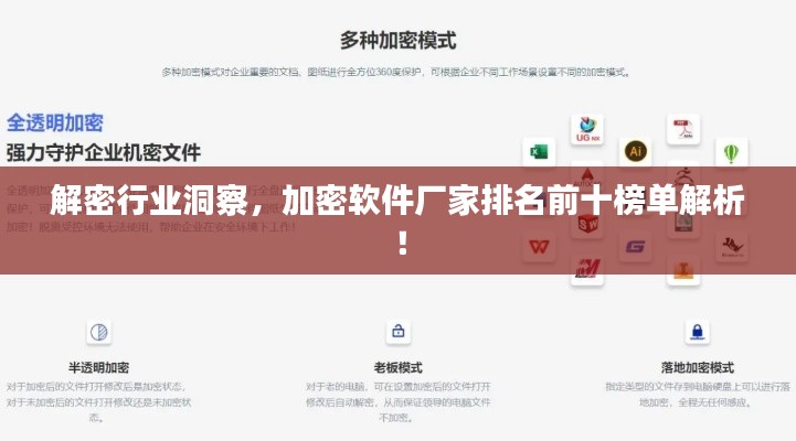 解密行业洞察，加密软件厂家排名前十榜单解析！