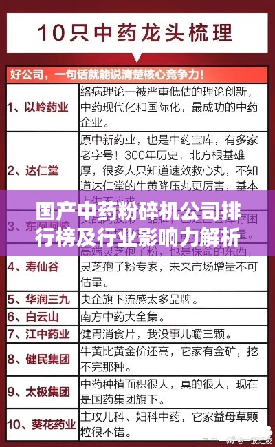 国产中药粉碎机公司排行榜及行业影响力解析